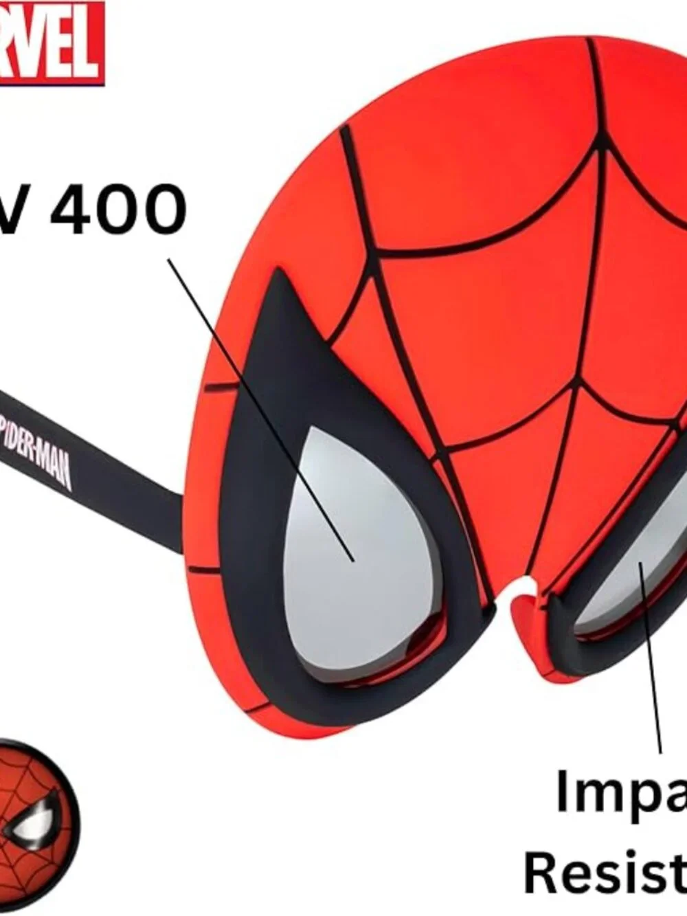 Marvel Spider-Man Costume Sunglasses Adults - Kids Red UV Protection New on Card